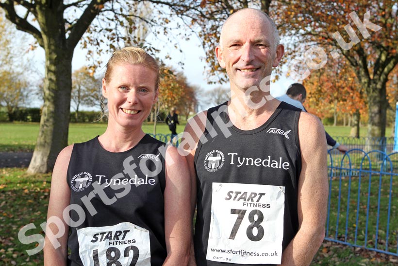 Tynedale athletes, winner Rachel Chinnery and P Hearn who finished 7th in the Newcastle Town Moor Marathon